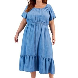 on-off ruffle hem dress